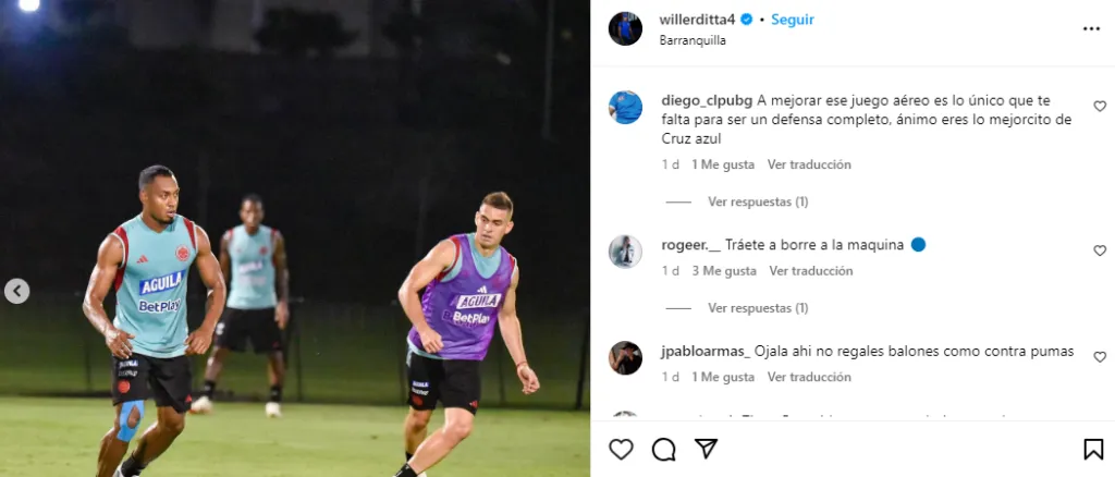 Pedido de un fanático a Willer Ditta (IG)