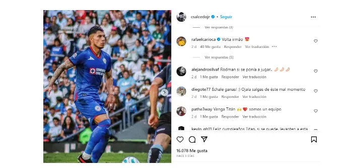 Respuesta de Carioca a publicación de Salcedo