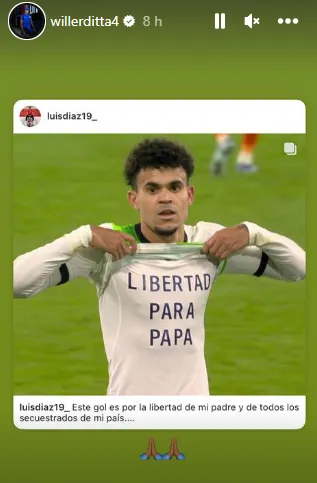 Publicación de Willer Ditta en Instagram