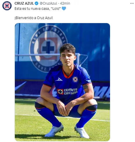 Cruz Azul presentó a Faravelli. (@CruzAzul)