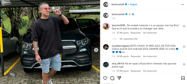 Reacciones a la última publicación de Kevin Castaño
