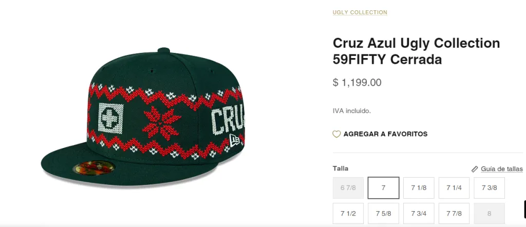 La gorra Ugly Sweater de Cruz Azul. (Foto: New Era)