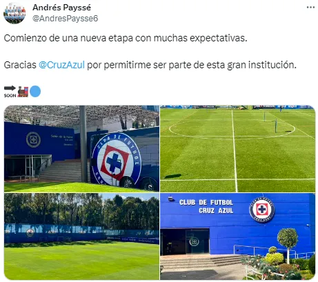 Andrés Payssé se suma a Cruz Azul. (@AndresPaysse6)