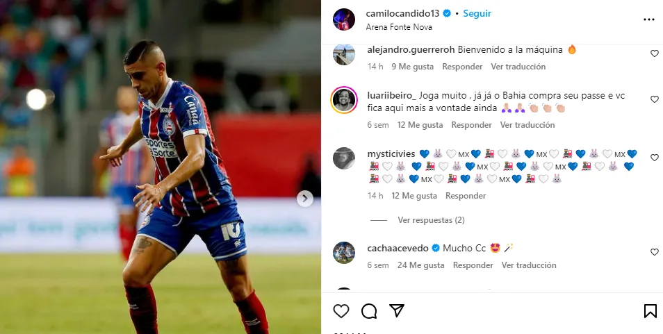 Publicación de Camilo Candido en redes sociales