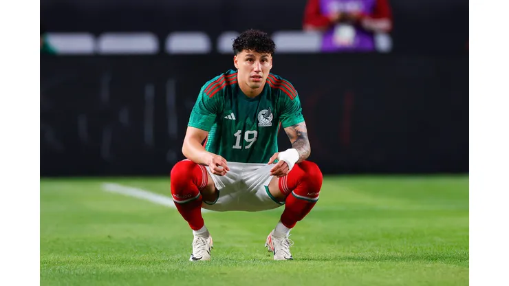 PHILADELPHIA, PA - OCTOBER 17: Jorge Sanchez 19 of Mexico prior to the International Friendly, Länderspiel, Nationalmannschaft between Germany and Mexico at Lincoln Financial Field on October 17, 2023 in Philadelphia, Pennsylvania. Photo by Rich Graessle/Icon Sportswire SOCCER: OCT 17 Mexico vs Germany EDITORIAL USE ONLY Icon23101825770