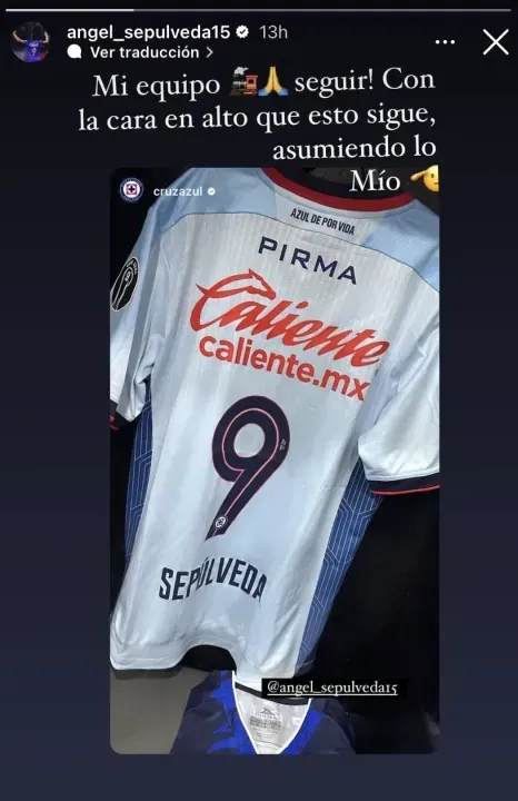 El posteo del Cuate tras fallar el penal. (@angel_sepulveda15)