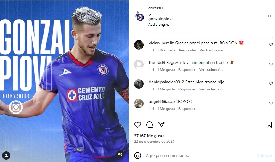 Críticas hacia Gonzalo Piovi por parte de la afición