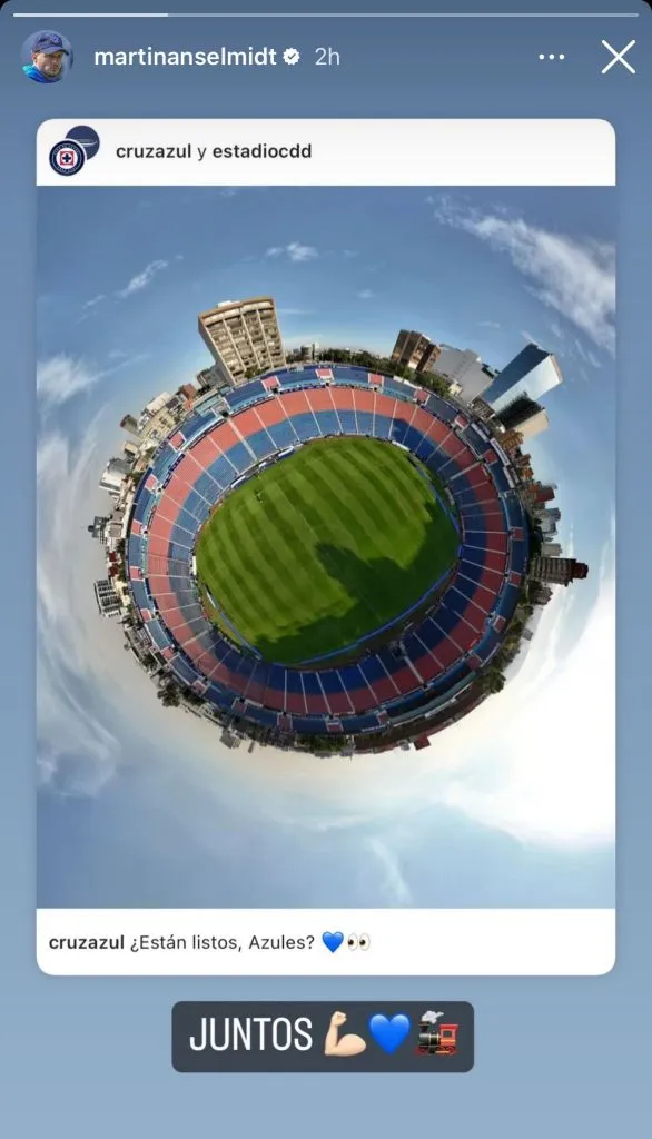 La storie de Anselmi antes de Cruz Azul vs. Pachuca. (@martinanselmidt)