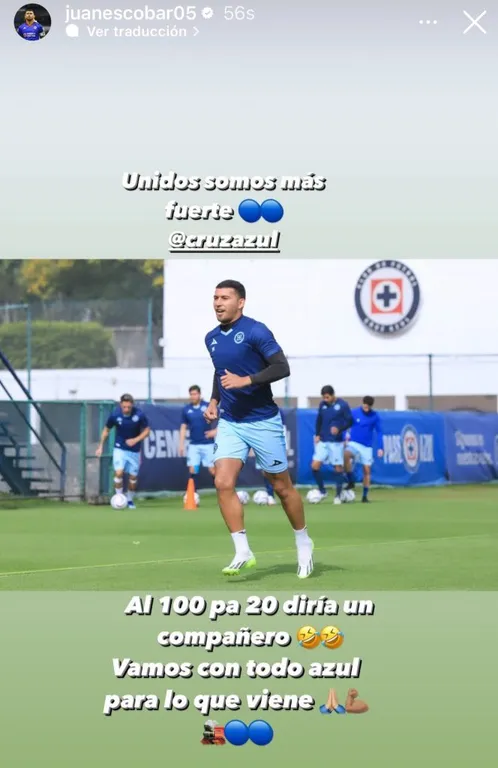 La nueva publicación de Juan Escobar sobre Cruz Azul (Instagram)