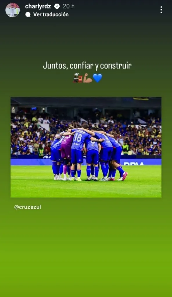 El mensaje de Charly tras perder con América. (@Charlyrdz)