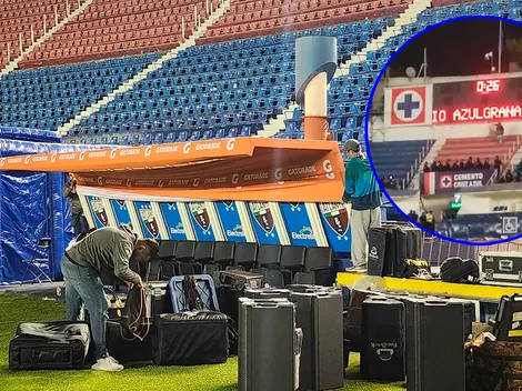 Así se transforma el Estadio Azul a casa de Atlante en minutos