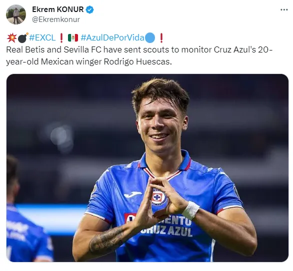 Información de Ekrem Konur en su cuenta de X