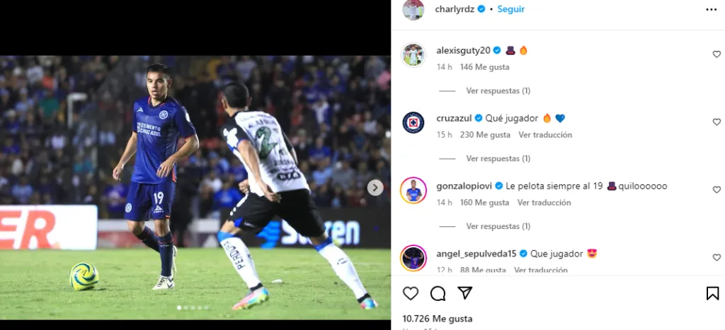 Reacción de Piovi a la publicación de Carlos Rodríguez