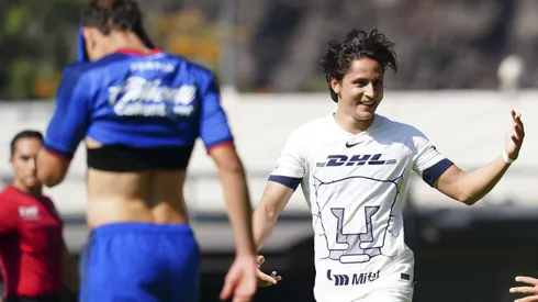 Ciudad de México a 30 de Marzo de 2024. Fernando Sámano en festejo de gol, durante el partido correspondiente a la jornada 13 del torneo Clausura 2024 de la Liga BBVA MX categoría Sub 23 varonil, entre los Pumas de la UNAM y la Máquina Celeste del Cruz Azul, realizado en La Cantera. Foto: Imago7/ Rafael Vadillo