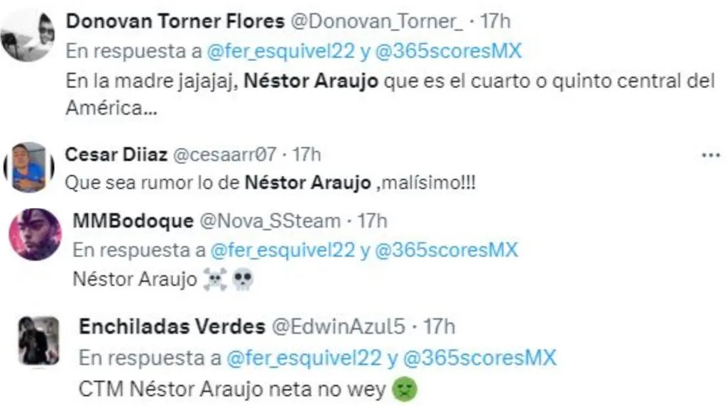 La afición se expresó ante el interés de Cruz Azul en Néstor Araújo (X)