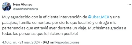 Agradecimiento de Alonso. (@AlonsoIvan24)