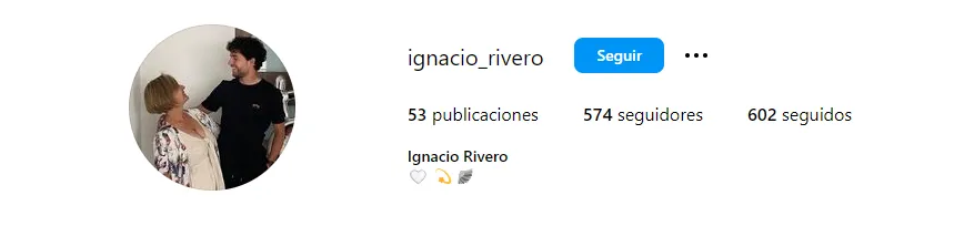 Perfil cerrado de “Ignacio Rivero” en Instagram
