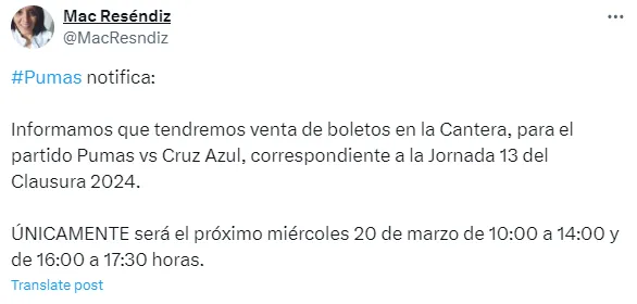 Información de Mac Reséndiz en redes sociales