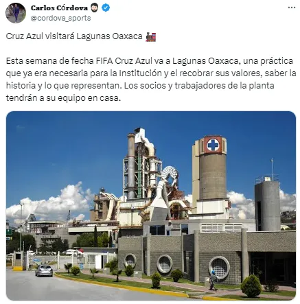 Cruz Azul va a Lagunas Oaxaca. (@cordova_sports)
