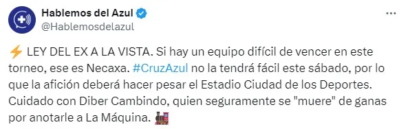 La afición de Cruz Azul advirtió lo más peligroso de Necaxa (X)