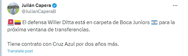 Información de Julián Capera (X)