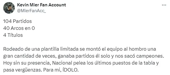 En Colombia siguen lamentando la salida de Kevin Mier a Cruz Azul (X)