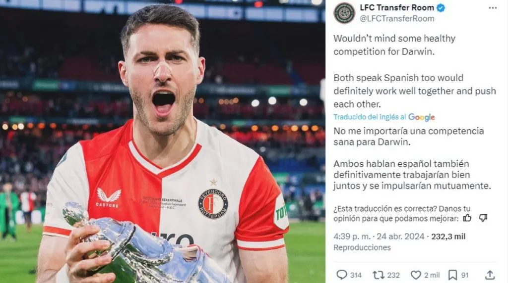 ¿Se dará? Afición del Liverpool pide fichar a Santi Giménez (X)