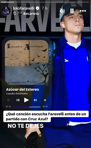 Publicación de Faravelli en Instagram