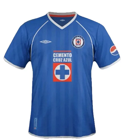 La primera playera Umbro que usaron en Cruz Azul