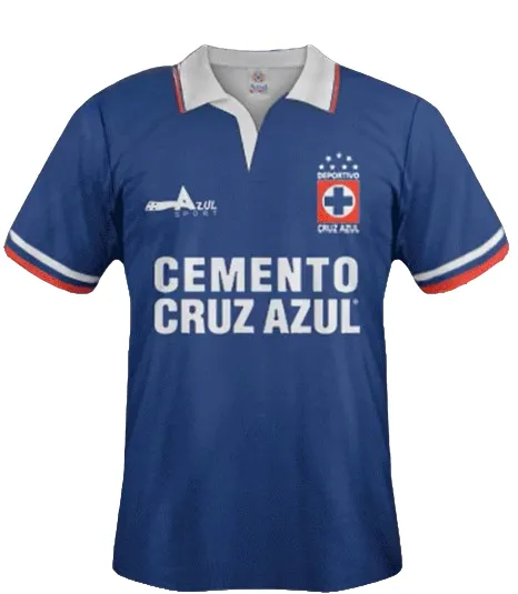 Cruz Azul con el nombre de la empresa en todo el frente
