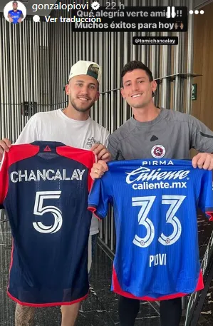 Publicación de Piovi con su excompañero (IG Piovi)
