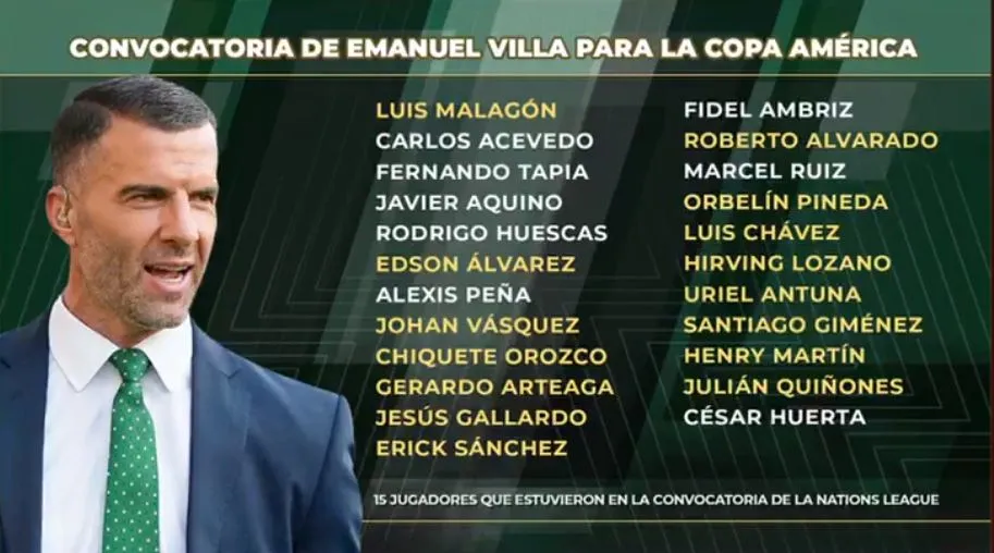 Rodrigo Huescas en la convocatoria ideal de Tito Villa en el Tri (TUDN)