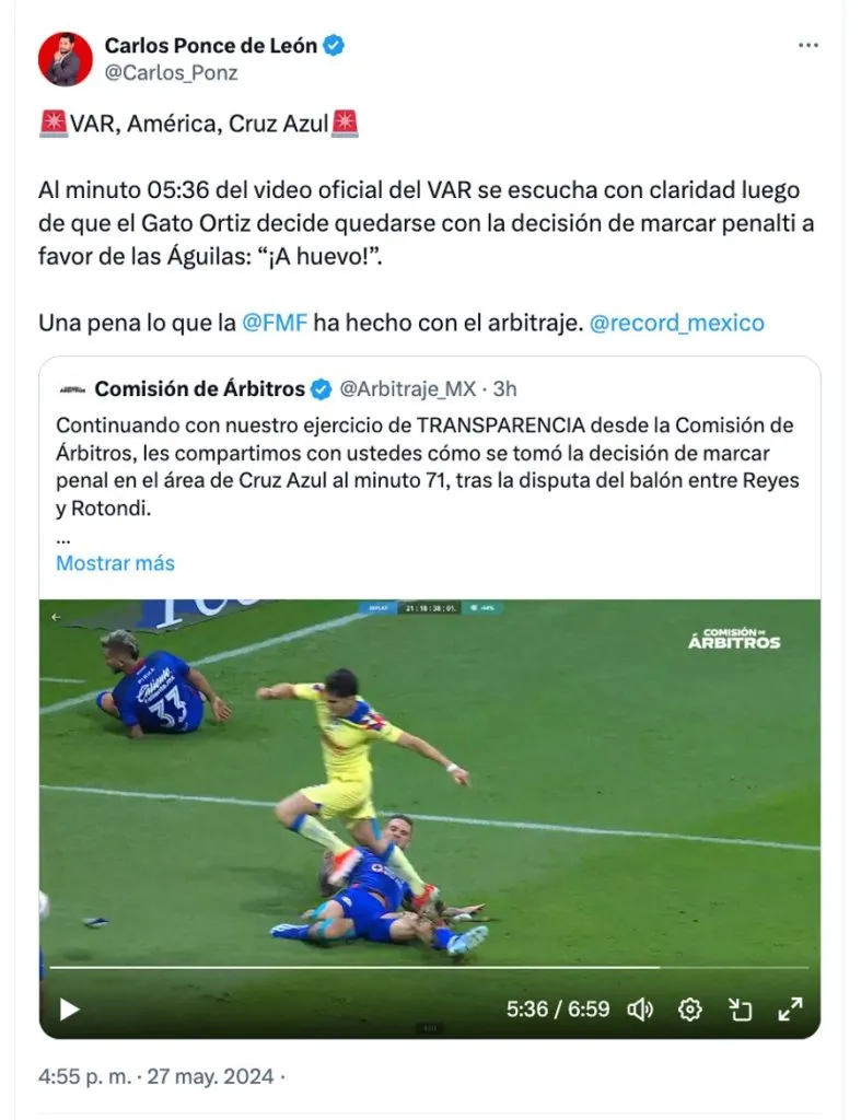 ¡ESCÁNDALO! Terrible lo que está pasando con el arbitraje.