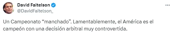 Publicación de David Faitelson (X)