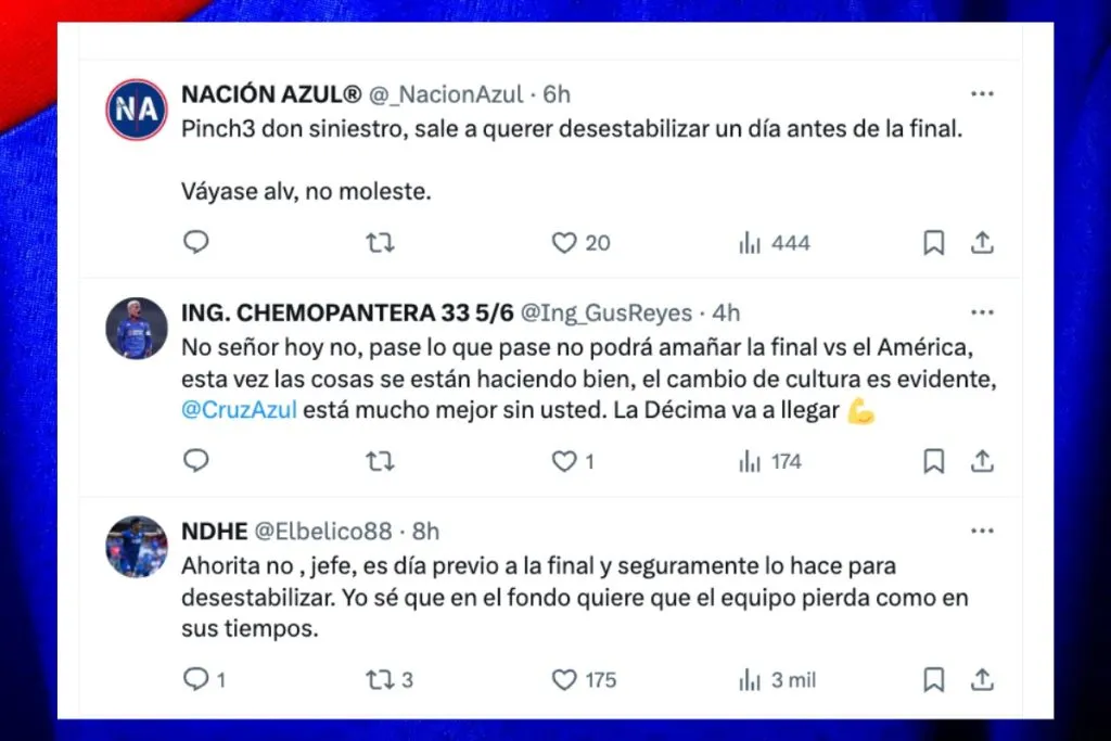 La afición de Cruz Azul explota ante la “sorpresiva” aparición de Billy Álvarez.