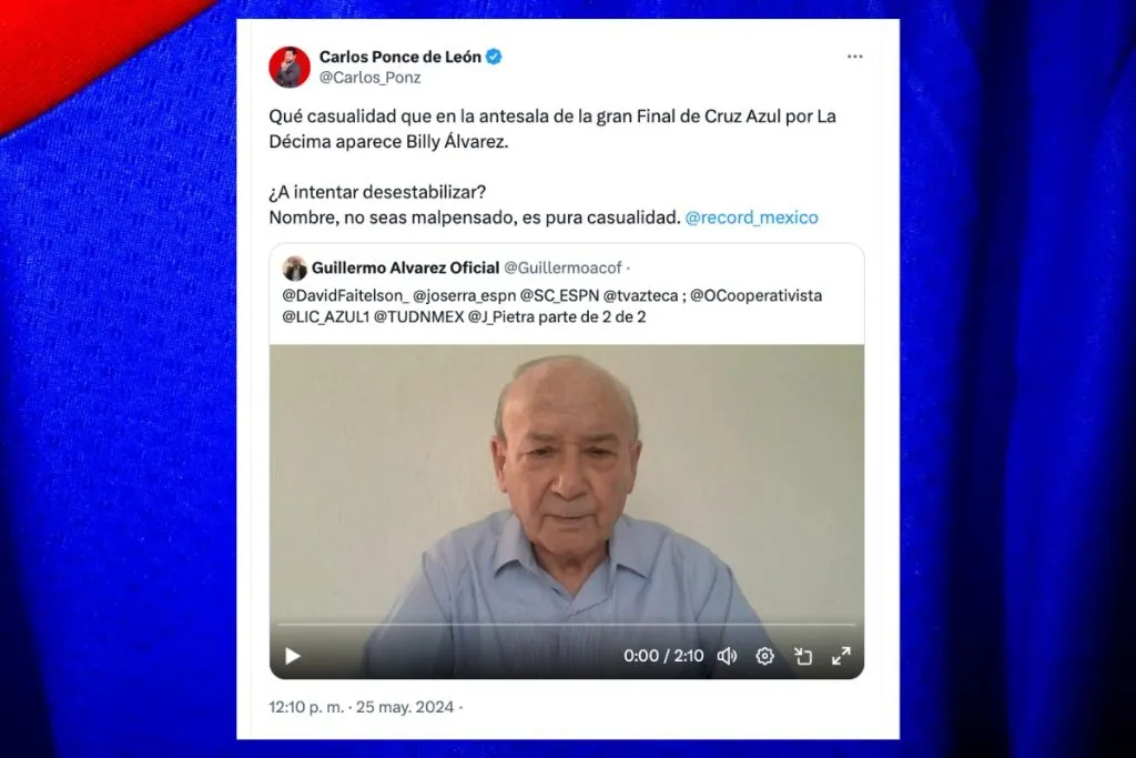 “Sorpresiva” aparición de Billy Álvarez en redes sociales.