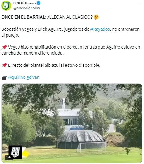 La situación de Vegas y Aguirre en la previa de los cuartos de final. (@oncediariomx)