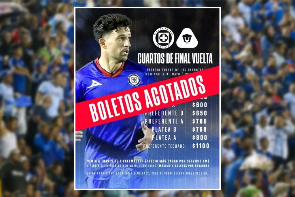 BOLETOS AGOTADOS para el Cruz Azul vs. Pumas.