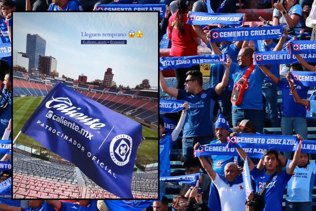Cruz Azul prepara mosaico en el Estadio Azul.