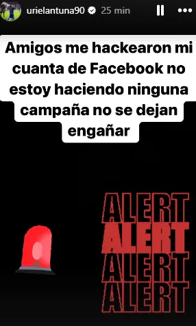 Advertencia de Antuna en redes sociales