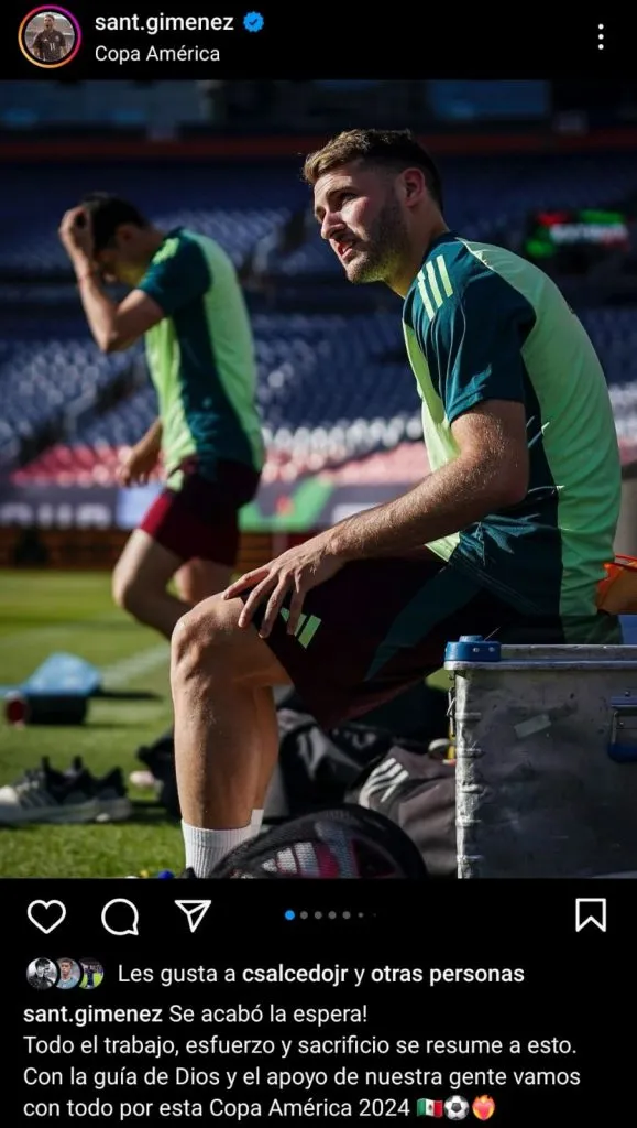 Santi Giménez quiere ganar la Copa América. (Instagram: @sant.gimenez)