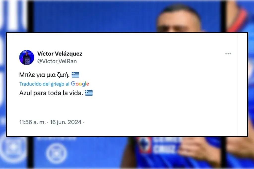 Exótico mensaje de Víctor Velázquez