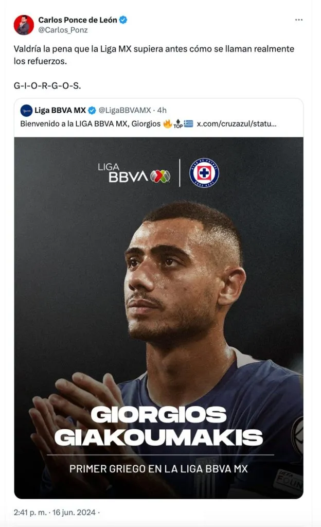 La Liga MX falla en la bienvenida a GIORGOS.