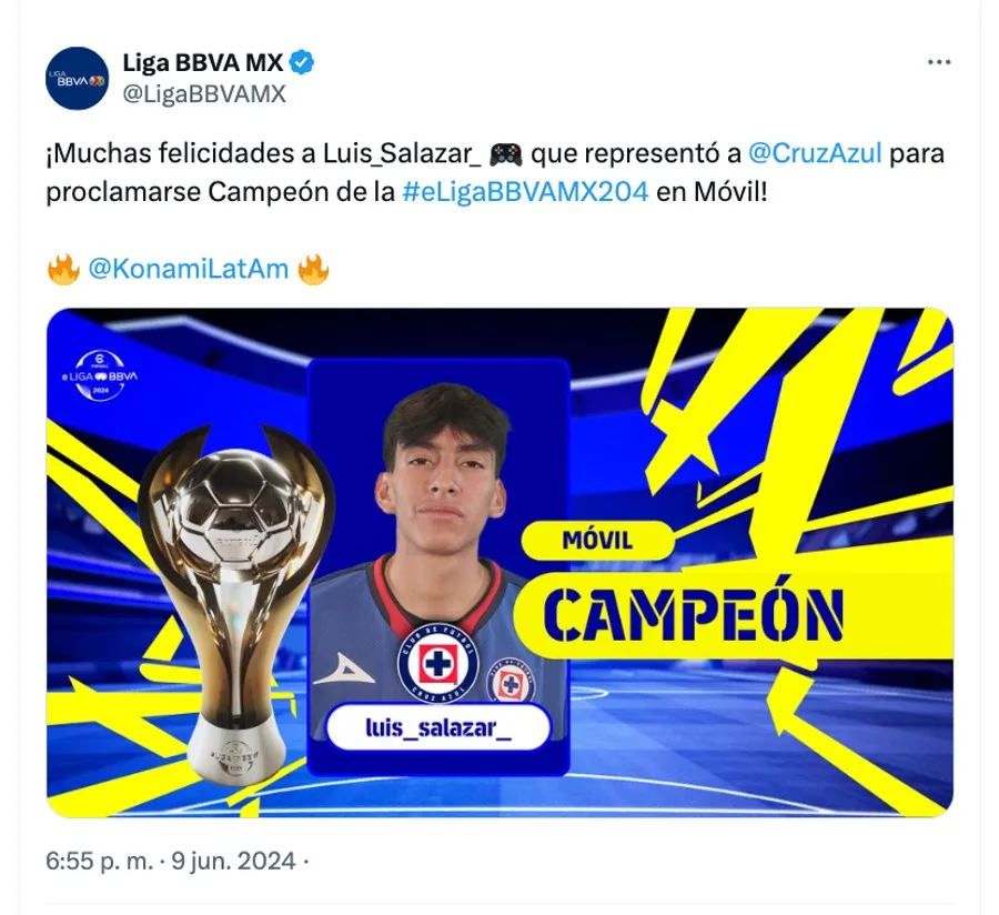 ¡Cruz Azul se proclamó campeón de la eLiga BBVA MX 2024!