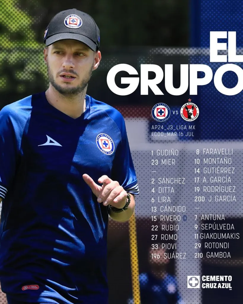 Convocatoria de Cruz Azul