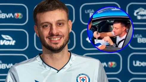 Martín Anselmi estrenó un carro de color azul.