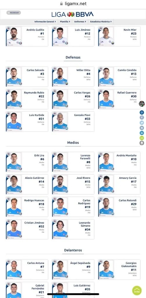 Los registros confirmados de Cruz Azul para el Apertura 2024