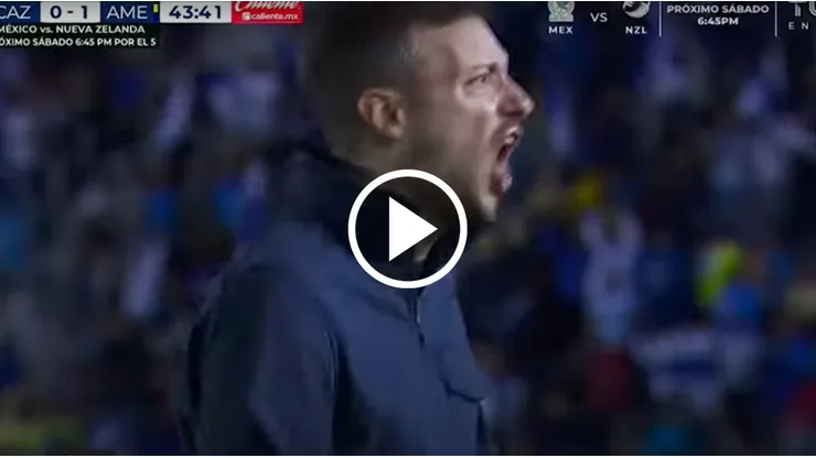 El festejo de Anselmi tras el gol de Giakoumakis.