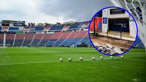Hay trabajos de obra en los alrededores del Estadio Azul.