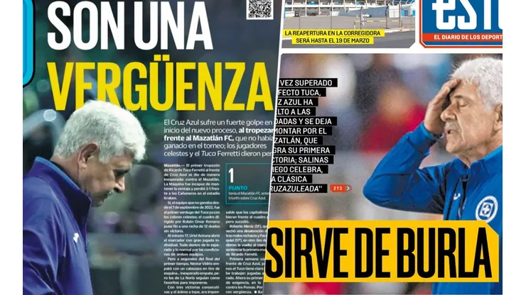 Cruz Azul y Ricardo Ferretti son los protagonistas de las portadas de los diarios.